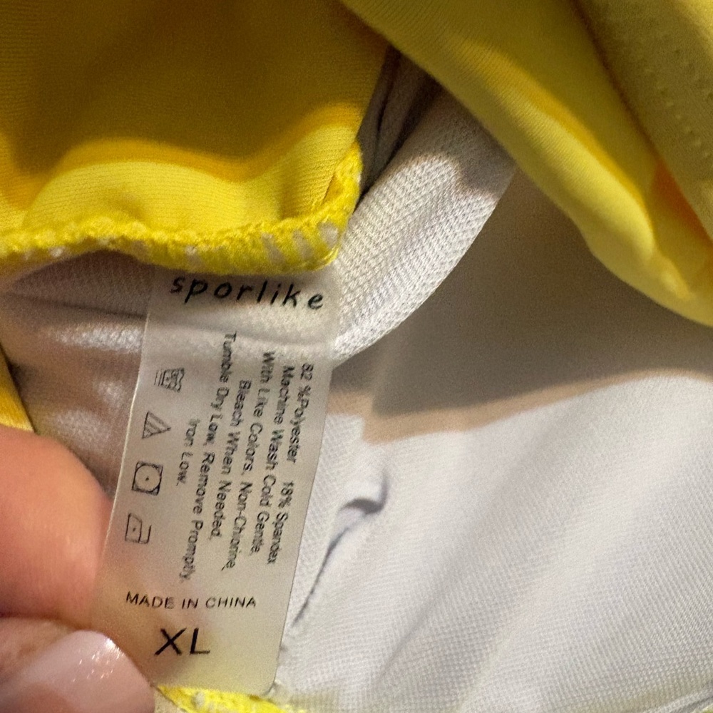 Sporlike Yellow Ruffle Bikini Top with Floral High-Waisted Bottoms - Picture 6 of 6